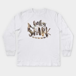 Baby Shark Doo Doo Doo Doo Doo (Camo) Kids Long Sleeve T-Shirt